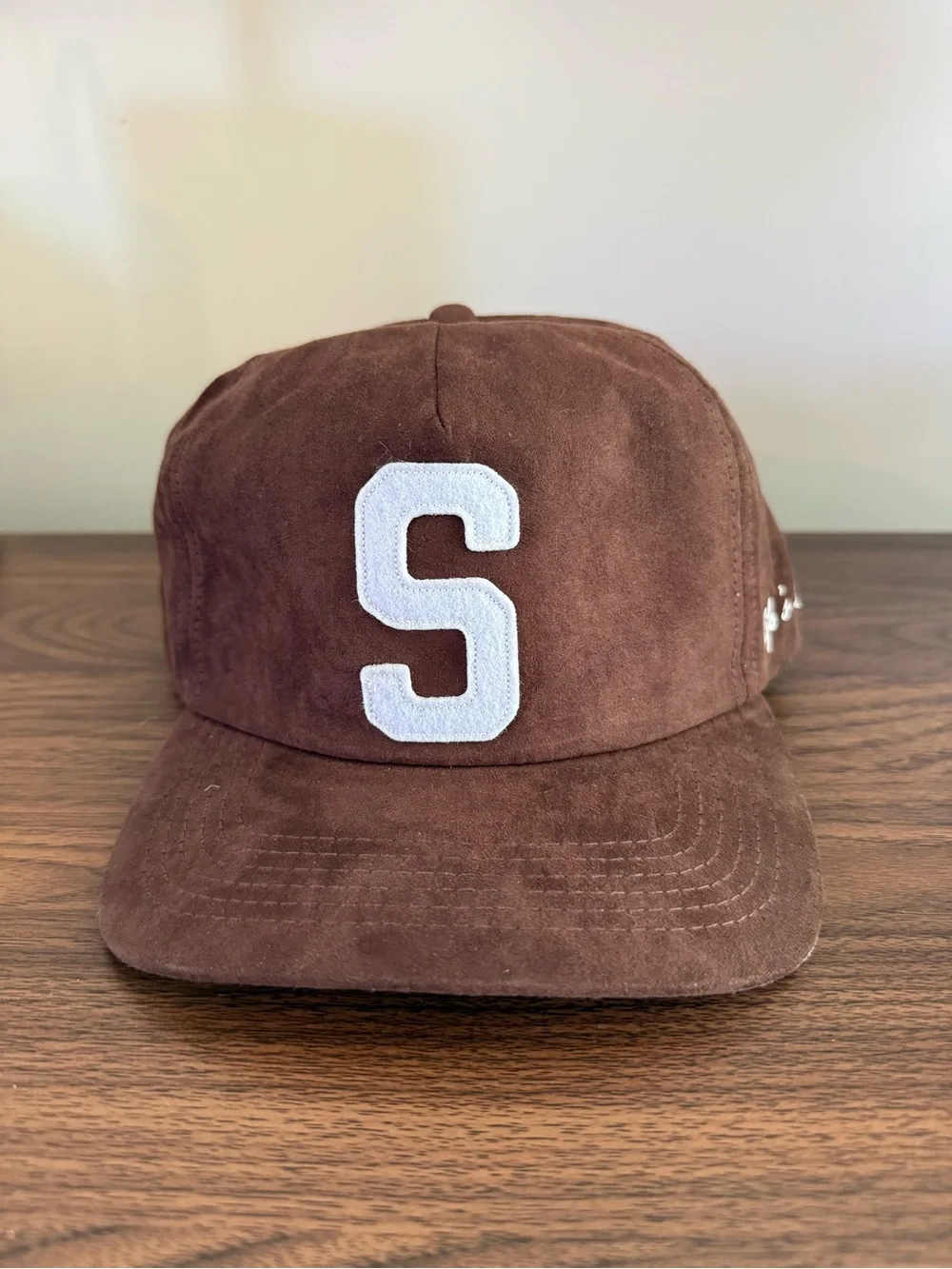 Sweet Hat Co - Brown Suede Cap with White 'S' Patch - Men's Hat